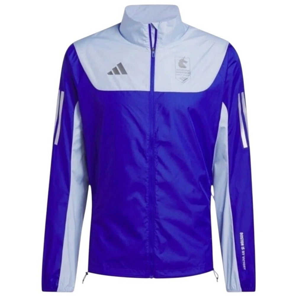 NEW Adidas Boston Marathon Jacket Mens 2XL Blue 2025 Celebration Windbreaker